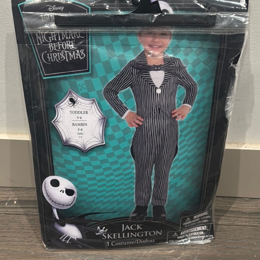 Disney Jack Skellington Halloween Costume Black and White